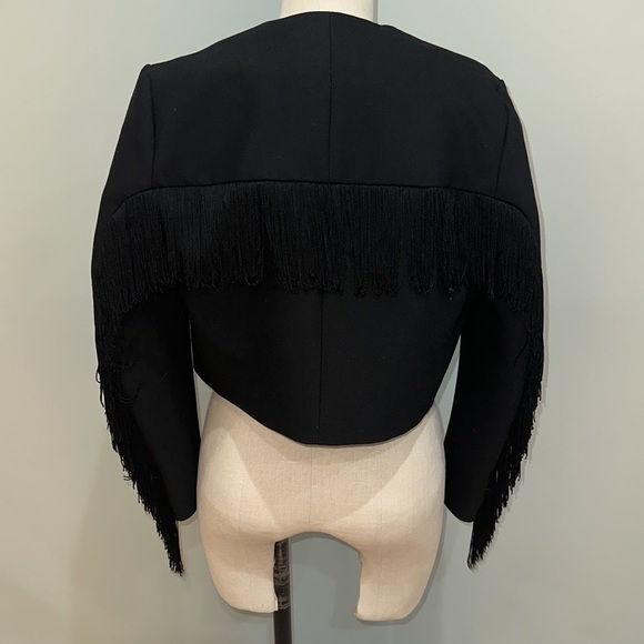 Maje cropped women’s blazer with fringe - Picture 5 of 14